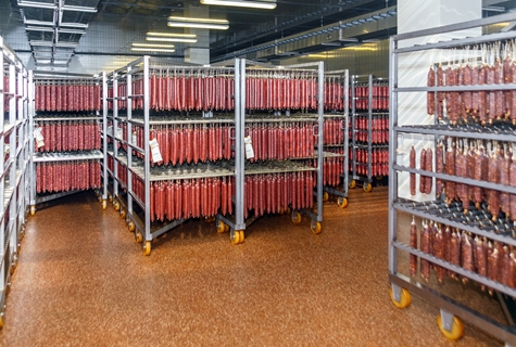 air chilled Refrigerated warehouse for storing meat and sausage products