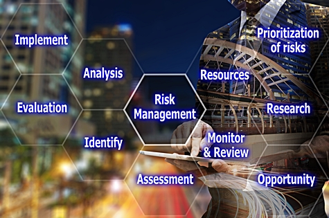 Double exposure businessman hand using digital tablet with virtual panel of about food safety training and standards